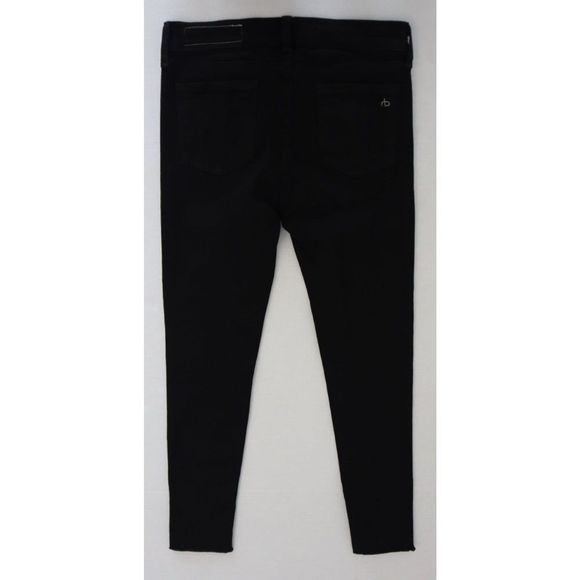 Rag & Bone Women's Sz 27 Black Raw Hem Mid-Rise Ankle Skinny Denim Jeans $195 - Picture 2 of 11